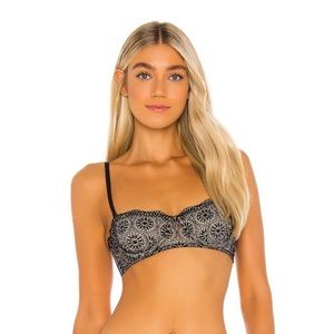 NWT! FREE PEOPLE Starla Underwire Bra Black 34C